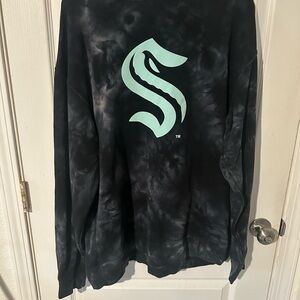 Seattle Kraken BlackTie-Dye Sweatshirt with Mint Logo